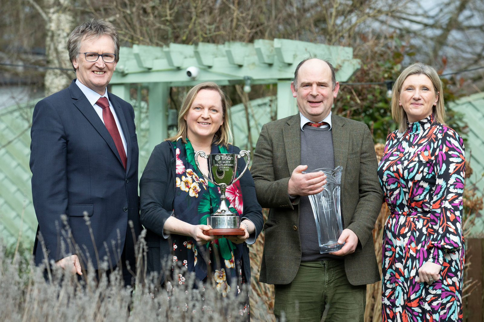 Winners Annabel and Thomas Butler, from Bennettsbridge in Kilkenny. Also pictured are Tirlán chair, John Murphy (left), and director of ingredients at Tirlán, Aoife Murphy (right).